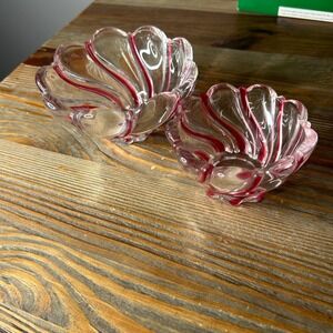 Vintage‎ Mikasa Peppermint Swirl Candy Dishes, trinket or votive holder